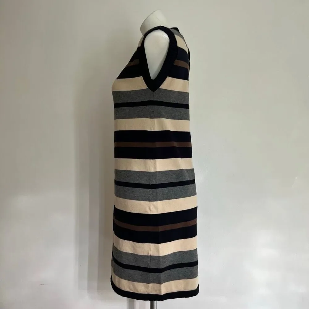 Striped Cap Sleeve Sheath Dress in Black, Gray, Cream
